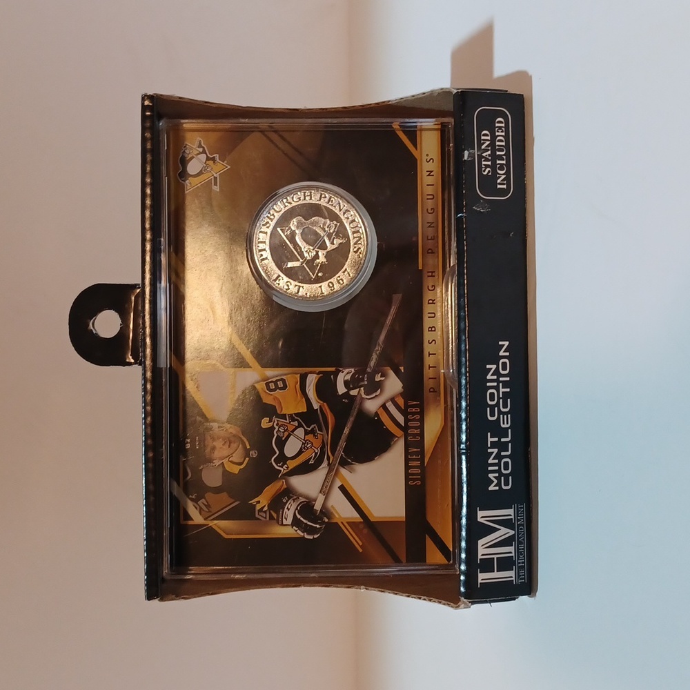 Sidney Crosby Pittsburgh Penguins 2021 Highland Mint Coin With Stand New
